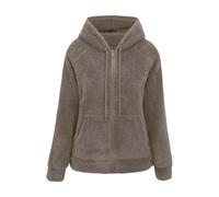 Sweat à capuche en polaire 2026 avec poches avant entièrement zippées. Pull d'hiver doux et chaud. Vêtements d'extérieur décontractés et confortables pour un usage quotidien., kaki, S