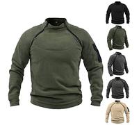 Sweat à capuche en polaire à col montant avec fermeture éclair pour homme - Pull chaud - Style décontracté - Col montant - Manteau d'hiver tendance uni, bleu marine, 3XL