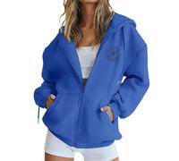Sweat à capuche en polaire à fermeture éclair intégrale pour femme - Vêtements d'hiver tendance - Veste unie - Confortable - Toucher doux - Aspect tendance - Grandes poches - Coupe décontractée - Pull