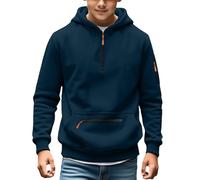 Sweat à capuche en polaire avec demi-fermeture éclair pour garçon - Chaud - Surdimensionné - Fermeture éclair quart - Pull d'école - Vêtements d'automne et d'hiver - Pull à capuche tendance à manches