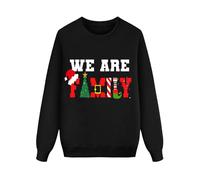 Sweat à capuche en polaire avec imprimé de Noël - Manches longues - Col rond - Confortable - Pour parents et enfants - Mode familiale, Noir , L