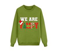 Sweat à capuche en polaire avec imprimé de Noël - Manches longues - Col rond - Confortable - Pour parents et enfants - Mode familiale, vert, XL