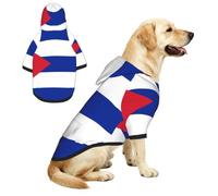 Sweat à capuche en polaire avec poche Motif drapeau cubain Taille 4XL | Polaire douce, chaude, respirante, extensible, avec trou pour laisse, lavable en machine