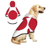 Sweat à capuche en polaire avec poche Motif drapeau du Japon S | Polaire douce, chaude, respirante, extensible, avec trou pour laisse, lavable en machine