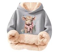 Sweat à Capuche en Polaire Douce et doublée pour Fille, idéal pour l'hiver et Les Loisirs, avec Un Joli imprimé Motif Floral ou Animal (GY1, 9-10 Years)