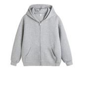 Sweat à capuche en polaire épais uni avec fermeture éclair pour homme - Coupe confortable - Grande taille - Décontracté - Ample - Avec poches, Noir , M