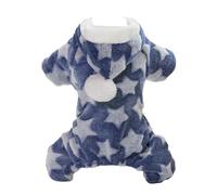 Sweat à Capuche en Polaire pour Chien avec Motif étoile |Pull pour Chiot en Polaire Corail à 4 Pattes pour l'automne et l'hiver |Vêtements pour Petit Chien pour la (M)