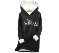 Sweat à capuche en polaire pour femme avec doublure Sherpa « Yes I'm Always Freezing Me » 24:7 - Chaud - Manches longues, Noir , S