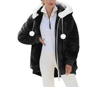 Sweat à capuche en polaire pour femme - Manteau chaud en peluche pour femme - Veste polaire à capuche avec fermeture éclair intégrale - Manteau d'hiver avec capuche - Cardigan long avec poches - Veste
