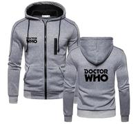 Sweat À Capuche en Polaire pour Homme pour Doctor Who Veste Zippée À Manches Longues Sweat-Shirt d'automne Pull Unisexe Adolescent Manteau Décontracté À Capuche avec Poches,Grey-XX_l