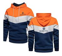 Sweat à Capuche En Polaire Pour Hommes Pour Beretta Print Pullover Casual Streetwear Vêtements Unisexes à Manches Longues Pour Le Streetwear Sweatshirt à Capuche Avec Bloc De Couleurs-Orange||M