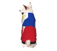 Sweat à capuche en polyester doux et respirant avec drapeau des Philippines pour petits chiens, garçons et filles