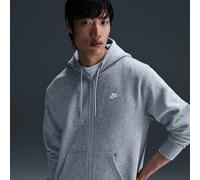 Sweat à capuche en tissu Fleece à zip Nike Club pour homme Dark Grey Heather/Light Smoke Grey/Blanc L