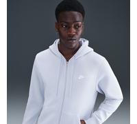 Sweat à capuche en tissu Fleece à zip Nike Club pour homme Ghost/Ghost/Blanc L