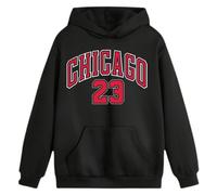 Sweat à Capuche Enfant Chicago 23 - Style Basketball noir - - Noir 7-8 ans