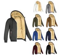 Sweat à capuche épais pour homme avec doublure en polaire Sherpa et fermeture éclair intégrale, veste classique rembourrée à capuche chaude pour la randonnée, vêtements d'extérieur décontractés
