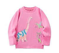 Sweat à capuche et sweatshirt pour fille avec imprimé dinosaure, haut à manches longues pour tout-petits, tenue décontractée douce et confortable pour le quotidien et les activités de plein air, Rose