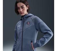 Sweat à capuche et zip en Fleece Nike Football Paris Saint-Germain Tech Windrunner pour femme Diffused Blue/Blanc XS (FR 34-36)