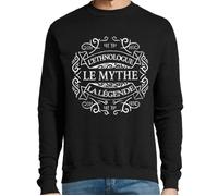 Sweat à capuche - Ethnologue - Le Mythe La Légende - Noir - Manches longues - Col arrondi S