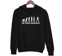 Sweat à Capuche - Evolution de l'humanité - Noir - Manches Longues - Col Capuche - Homme S