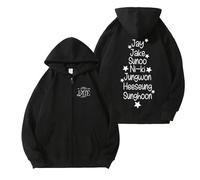 Sweat à Capuche Fate Plus World Tour, Ample et zippé, en Coton, avec graphisme(A Black,M)