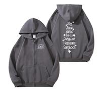 Sweat à Capuche Fate Plus World Tour, Ample et zippé, en Coton, avec graphisme(A Grey,L)