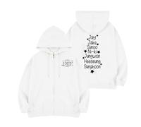 Sweat à Capuche Fate Plus World Tour, Ample et zippé, en Coton, avec graphisme(A White-Padded,S)