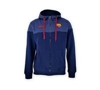 Sweat à capuche FC Barcelona homme bleu - 65% coton 35% polyester, fermeture zippée, licence officielle XL