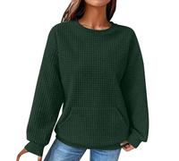 Sweat A Capuche Femme à Manches Longues Grande Taille Chic Pas Cher épais Hoodie Hiver Pull Gaufre avec Poche élégant Sweat-Shirt Streetwear Manteau Sport Chemisier Fille Blouse