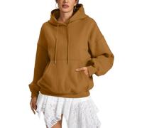 Sweat A Capuche Femme Automne Couleur Unie Sweatshirt À Manches Longues