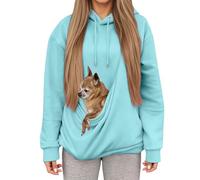 Sweat à Capuche Femme avec Poche Kangourou Sweatshirts avec Poche Kangourou pour Chien Pull-Over de Transport pour Animaux D'Intérieur Chaleur Hivernale Support Animaux Pas Cher