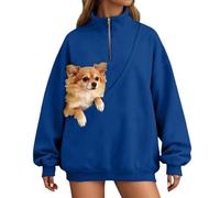 Sweat à Capuche Femme avec Poche Kangourou Sweatshirts avec Poche Kangourou pour Chien Pull-Over pour Transporter Les Animaux Hauts à Manches Longues Pas Cher