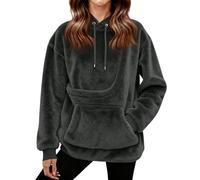 Sweat A Capuche Femme avec Poche pour Chat Ou Chien Sweat Kangourou Chien Pull pour Chat Sweatshirt Oversize Confortable pour Amoureux des Animaux Domestiques(Gris Foncé,L)