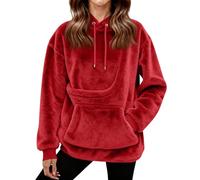 Sweat A Capuche Femme avec Poche pour Chat Ou Chien Sweat Kangourou Chien Pull pour Chat Sweatshirt Oversize Confortable pour Amoureux des Animaux Domestiques(Rouge,XL)