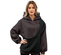 Sweat À Capuche Femme Avec Poche Pour Chat, Pull Porte Chat Chauffant - Hoodie Femme À Capuche Avec Poche Kangourou Large Pour Transport Animaux Pour Maîtresse D'Animal De Compagnie(Gris Foncé,M)
