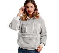 Sweat A Capuche Femme Avec Poche Pour Petit Chat, Pull Porte Chat Chauffant - Hoodie Femme À Capuche Avec Poche Kangourou Grand Pour Transport Animaux Pour Maîtresse D'Animal De Compagnie Gris Clair,M
