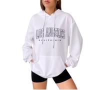 Sweat à Capuche Femme blanc - Logo Los Angeles - - Blanc S