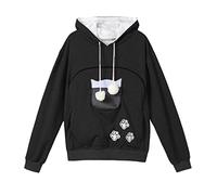 Sweat A Capuche Femme Chat Hiver Chaud Pas Cher A La Mode Sweatshirt S Respirant Poche Kangourou pour Porter Un Chat Hoodies Poche Kangourou pour Porter Un Chat Hoodies Tops pour Femme