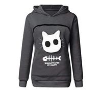 Sweat à Capuche Femme Chat Hiver Chaud Pas Cher à La Mode Sweatshirt S Respirant Poche Kangourou pour Porter Un Chat Hoodies Tops