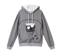 Sweat à Capuche Femme Chat Hiver Chaud Pas Cher à La Mode Sweatshirt S Respirant Poche Kangourou pour Porter Un Chat Hoodies Tops