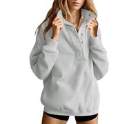 Sweat à Capuche Femme Couleur Unie Buttons Sport Sweat-Shirt à Capuche Femme Manches Longues légers Chaud Grande Taille Hoodie Confortable Quotidien Pullover Automne Hiver