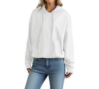 Sweat à Capuche Femme et Homme Grande Taille Pull Sweats Col Rond Mode avec Cordon Pullover Baggy Couleur Unie Hoodie Longues Décontracté Sweatshirt Chic Chaude Automne Hiver Blanc XXL