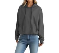 Sweat à Capuche Femme et Homme Grande Taille Pull Sweats Col Rond Mode avec Cordon Pullover Baggy Couleur Unie Hoodie Longues Décontracté Sweatshirt Chic Chaude Automne Hiver Gris Foncé S