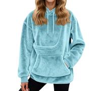 Sweat à Capuche Femme Hiver avec Poche Kangourou et Poche de Transport pour Animal, Pull pour Chat, Sweat Kangourou Chien Oversize Confortable, Sweatshirts Polaire pour Maîtresse d'animal de Compagnie