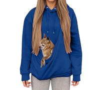 Sweat a Capuche Femme Hiver avec Poche Kangourou Et Poche Pulls pour Chat Oversize Douce Et Confortable pour Maîtresse d'animal De Compagnie Pull de Transport pour Chat Chien