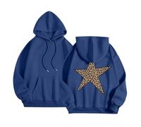 Sweat A Capuche Femme Imprimé Étoile, Sweat Sport Femme Manches Longues Décontracté Chic Et Élégants Style Y2k Pullover Polyvalent Coupe Ample Streetwear Hoodie Automne Hiver pour Fête