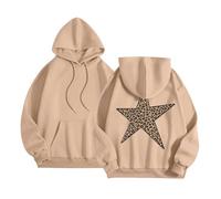 Sweat A Capuche Femme Imprimé Étoile, Sweat Sport Femme Manches Longues Décontracté Chic Et Élégants Style Y2k Pullover Polyvalent Coupe Ample Streetwear Hoodie Automne Hiver pour Fête