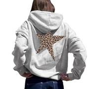 Sweat A Capuche Femme Imprimé Étoile, Vetement Femme Grande Taille Manches Longues Décontracté Style Y2k Pullover Chic Et Élégants Polyvalent Coupe Ample Streetwear Hoodie Automne Hiver pour Fête