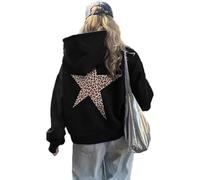 Sweat A Capuche Femme Imprimé Étoile, Vetement Femme Grande Taille Manches Longues Décontracté Style Y2k Pullover Chic Et Élégants Polyvalent Coupe Ample Streetwear Hoodie Automne Hiver pour Fête