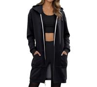 Sweat à Capuche Femme Longue Zippé Manches Sweat-shirt à capuche doublé polaire épaisse pour femme, collection automne/hiver, coupe ample, élégant et polyvalent, disponible en grandes tailles.